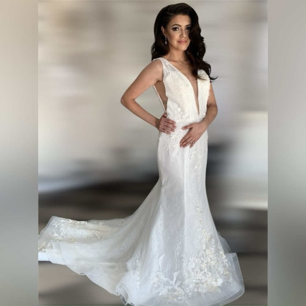 Pronovias Privee Chimamanda Size 10 Ivory Wedding‎ Dress